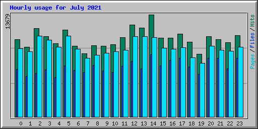 Hourly usage for July 2021